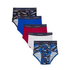Fruit of the Loom Boys Underwear  5 Pack Print and Solid Fashion Briefs  Sizes 4
